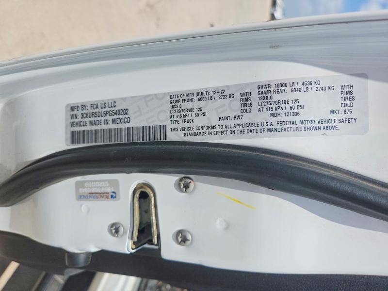 Продаж на аукціоні авто 2023 Ram 2500, vin: 3C6UR5DL6PG540202, номер лоту: 50679696