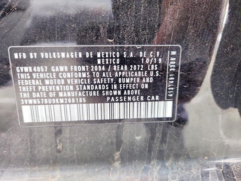 49432626 :رقم المزاد ، 3VWN57BU9KM268185 vin ، 2019 Volkswagen Jetta مزاد بيع