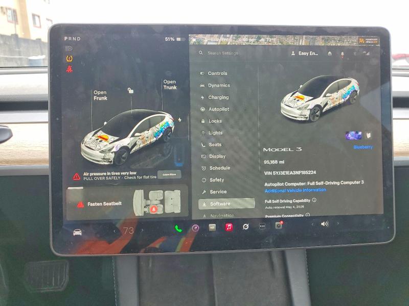 51271216 :رقم المزاد ، 5YJ3E1EA3NF185224 vin ، 2022 Tesla Model 3 مزاد بيع
