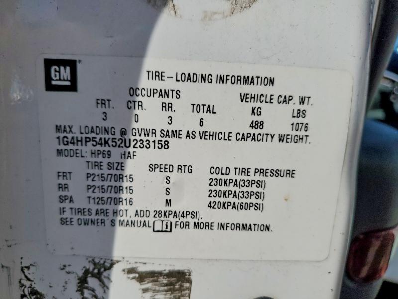 Продажа на аукционе авто 2002 Buick Lesabre, vin: 1G4HP54K52U233158, номер лота: 49226646