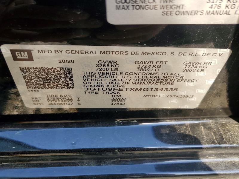 Продаж на аукціоні авто 2021 Gmc Sierra, vin: 3GTU9FETXMG134335, номер лоту: 51112266