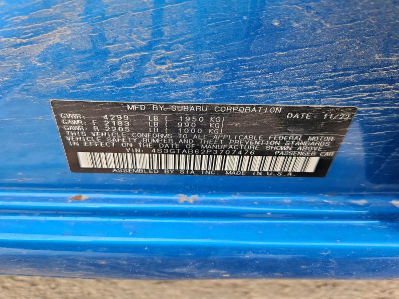 Продаж на аукціоні авто 2023 Subaru Impreza, vin: 4S3GTAB62P3707476, номер лоту: 50224056