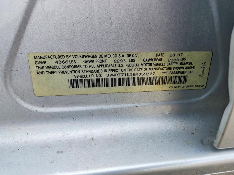 51410366 :رقم المزاد ، 3VWRZ71K18M059327 vin ، 2008 Volkswagen Jetta مزاد بيع