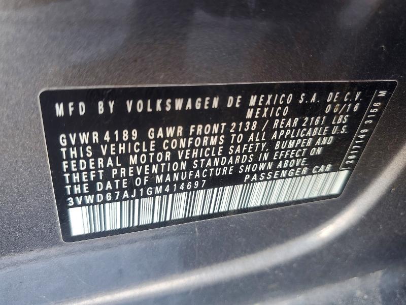 Продаж на аукціоні авто 2016 Volkswagen Jetta, vin: 3VWD67AJ1GM414697, номер лоту: 50633516