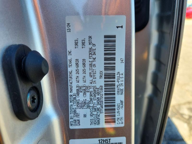 Auction sale of the 2025 Toyota Tundra, vin: 5TFWA5DB7SX271860, lot number: 49882496