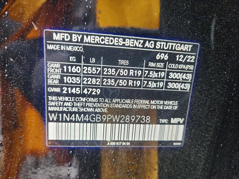 Продажа на аукционе авто 2023 Mercedes-benz Glb, vin: W1N4M4GB9PW289738, номер лота: 51364736