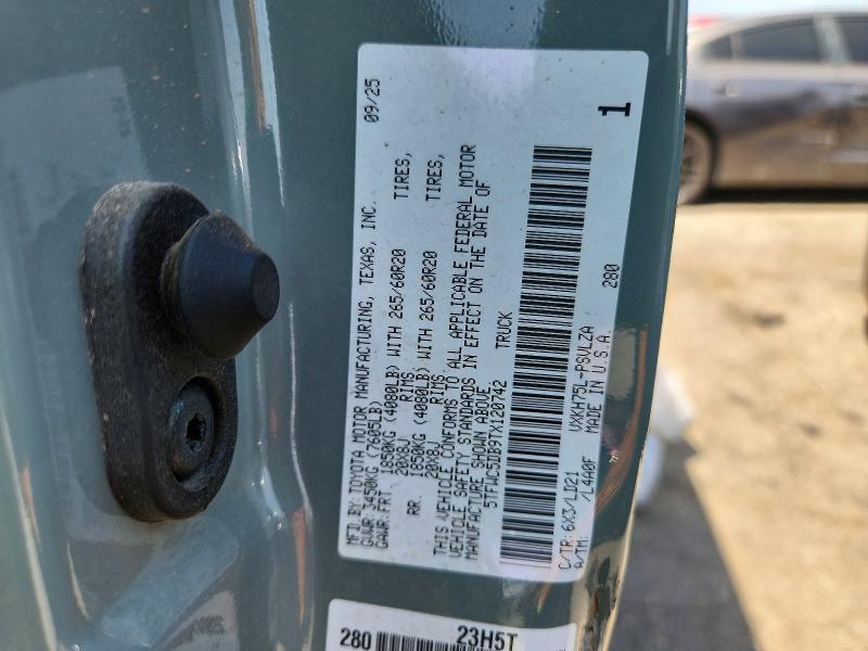 2026 Toyota Tundra მანქანა იყიდება აუქციონზე, vin: 5TFWC5DB9TX120742, აუქციონის ნომერი: 51833896
