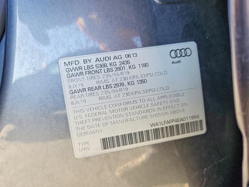 48794056 :رقم المزاد ، WA1LFAFP4EA011956 vin ، 2014 Audi Q5 مزاد بيع
