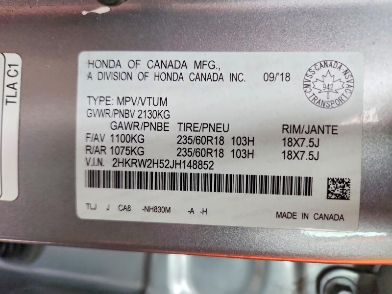 Aukcja sprzedaży 2018 Honda Cr-v, vin: 2HKRW2H52JH148852, numer aukcji: 48016366