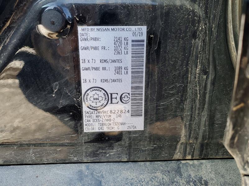 Продаж на аукціоні авто 2019 Nissan Rogue, vin: 5N1AT2MV9KC822824, номер лоту: 48195356