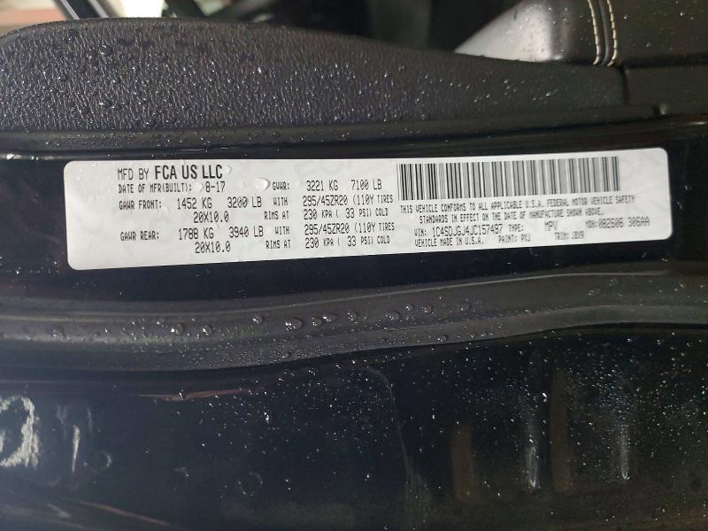 Aukcja sprzedaży 2018 Dodge Durango, vin: 1C4SDJGJ4JC157497, numer aukcji: 50747166