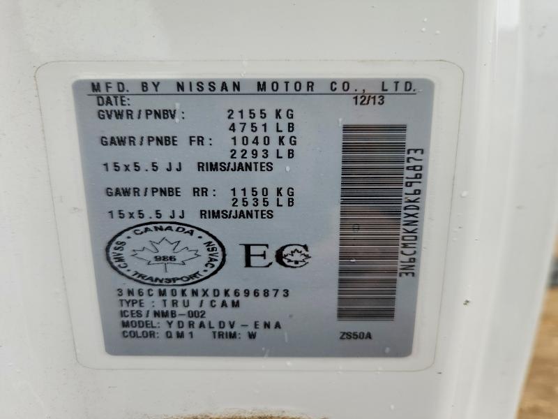 Продаж на аукціоні авто 2013 Nissan Nv200, vin: 3N6CM0KNXDK696873, номер лоту: 50571216
