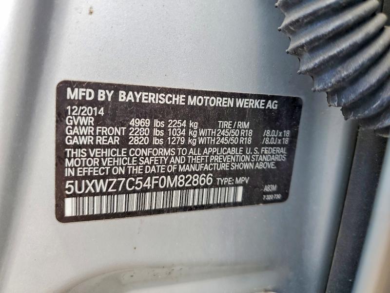 Продаж на аукціоні авто 2015 Bmw X3, vin: 5UXWZ7C54F0M82866, номер лоту: 49511736