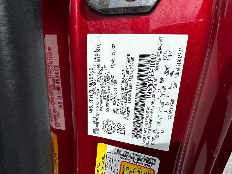 Продаж на аукціоні авто 2015 Ford Mustang, vin: 1FA6P8CF5F5410007, номер лоту: 50523496