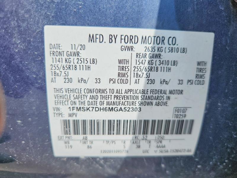 Продажа на аукционе авто 2021 Ford Explorer, vin: 1FMSK7DH6MGA52303, номер лота: 51177866