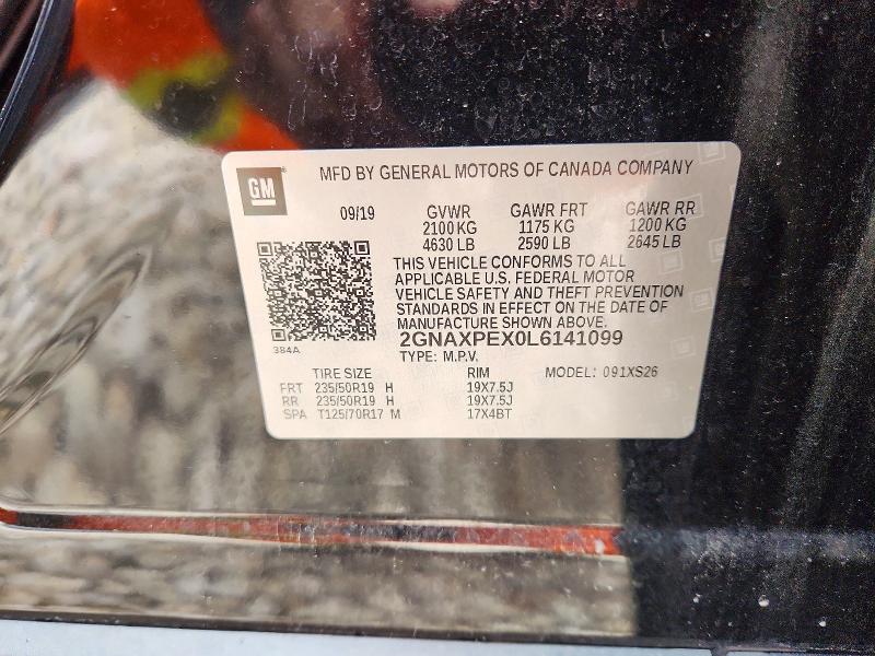 Продажа на аукционе авто 2020 Chevrolet Equinox, vin: 2GNAXPEX0L6141099, номер лота: 50647776