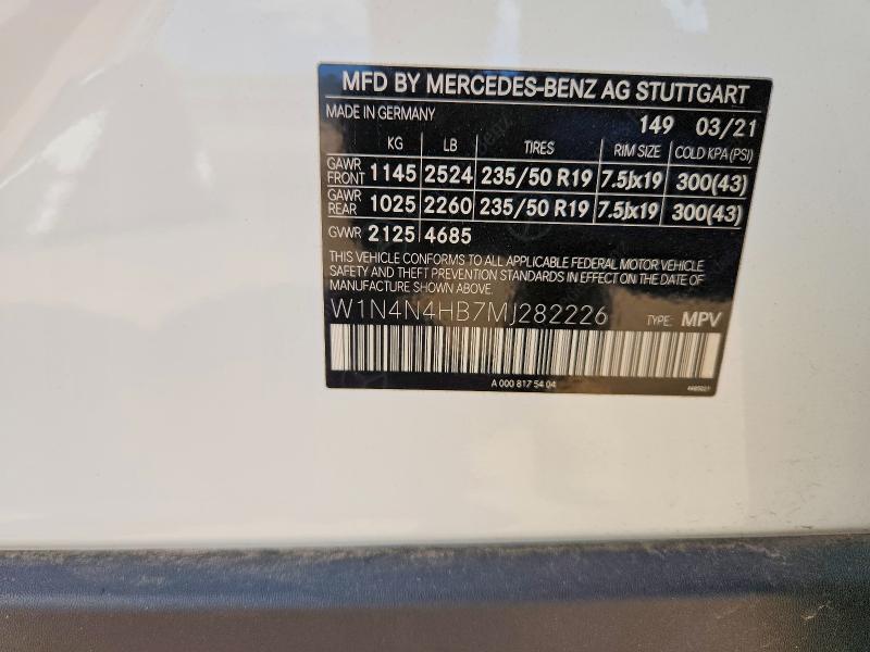50665316 :رقم المزاد ، W1N4N4HB7MJ282226 vin ، 2021 Mercedes-benz Gla مزاد بيع