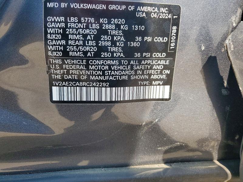 Aukcja sprzedaży 2024 Volkswagen Atlas Cross Sport, vin: 1V2AE2CA8RC242292, numer aukcji: 51219656