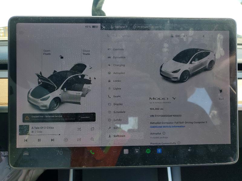 Aukcja sprzedaży 2021 Tesla Model Y, vin: 5YJYGDED5MF105920, numer aukcji: 49985636