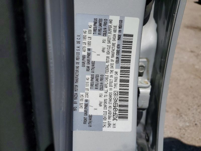 49325446 :رقم المزاد ، 3MZBPABM5SM451853 vin ، 2025 Mazda 3 مزاد بيع