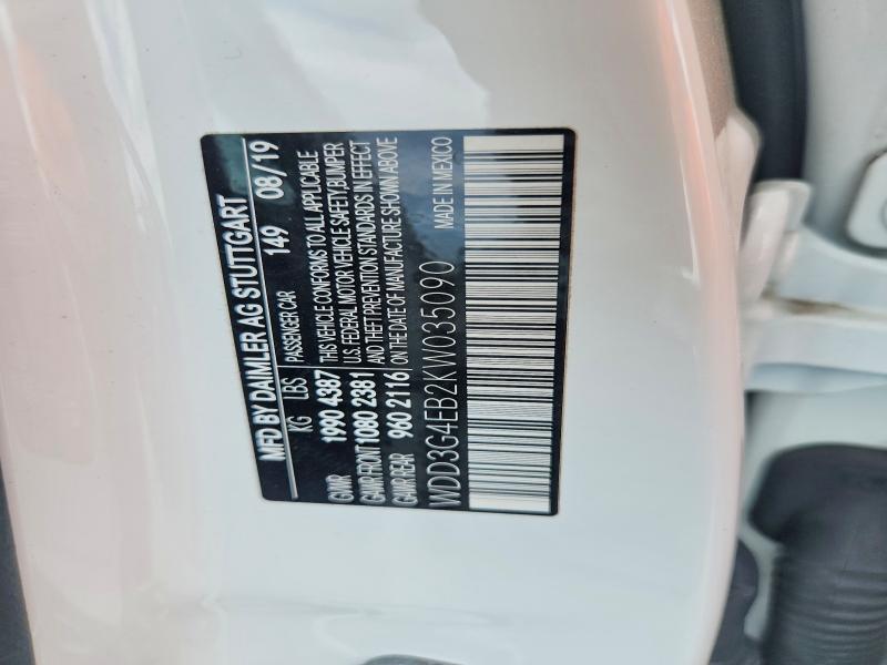 Продажа на аукционе авто 2019 Mercedes-benz A, vin: WDD3G4EB2KW035090, номер лота: 49913566