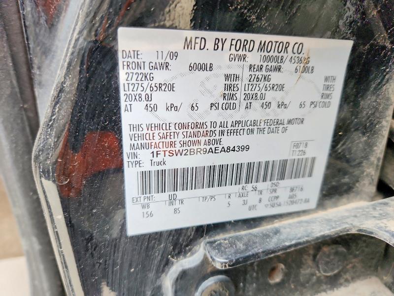 51693836 :رقم المزاد ، 1FTSW2BR9AEA84399 vin ، 2010 Ford F250 مزاد بيع