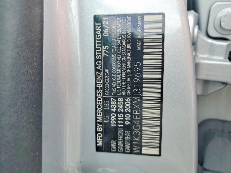 2021 Mercedes-benz A მანქანა იყიდება აუქციონზე, vin: W1K3G4EBXMJ319695, აუქციონის ნომერი: 51162986