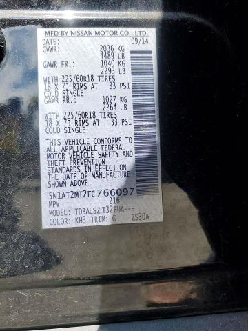 Aukcja sprzedaży 2015 Nissan Rogue, vin: 5N1AT2MT2FC766097, numer aukcji: 50967136
