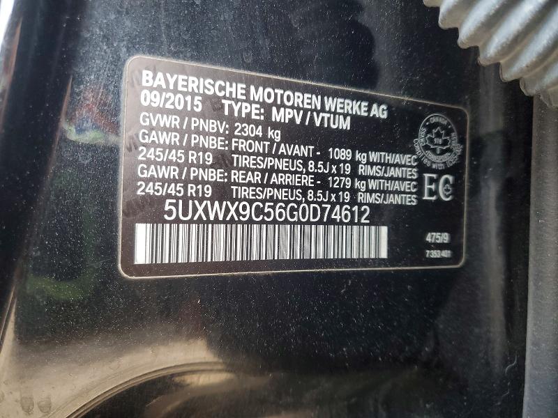 Продажа на аукционе авто 2016 Bmw X3, vin: 5UXWX9C56G0D74612, номер лота: 49038006