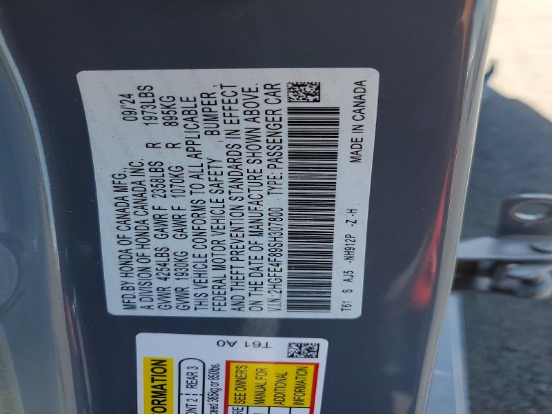 Продаж на аукціоні авто 2025 Honda Civic, vin: 2HGFE4F89SH307800, номер лоту: 46777536