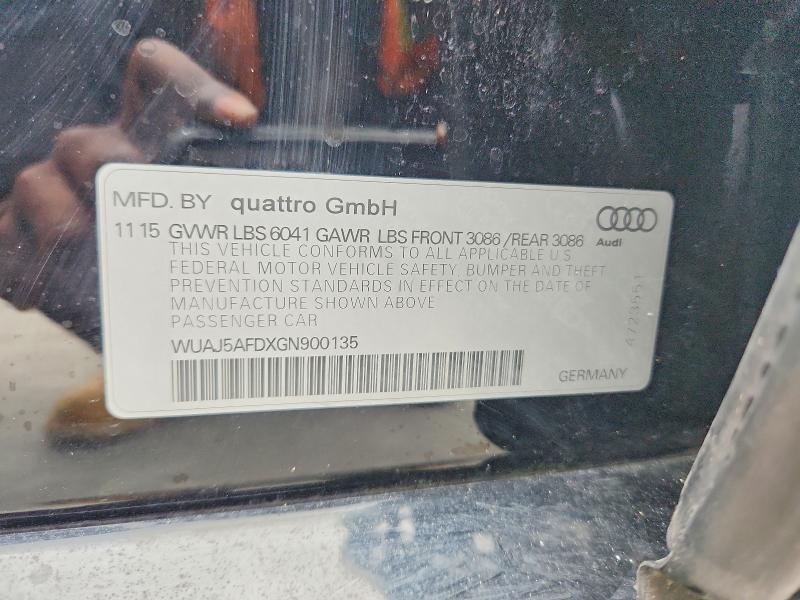 Продажа на аукционе авто 2016 Audi S8, vin: WUAJ5AFDXGN900135, номер лота: 51178246