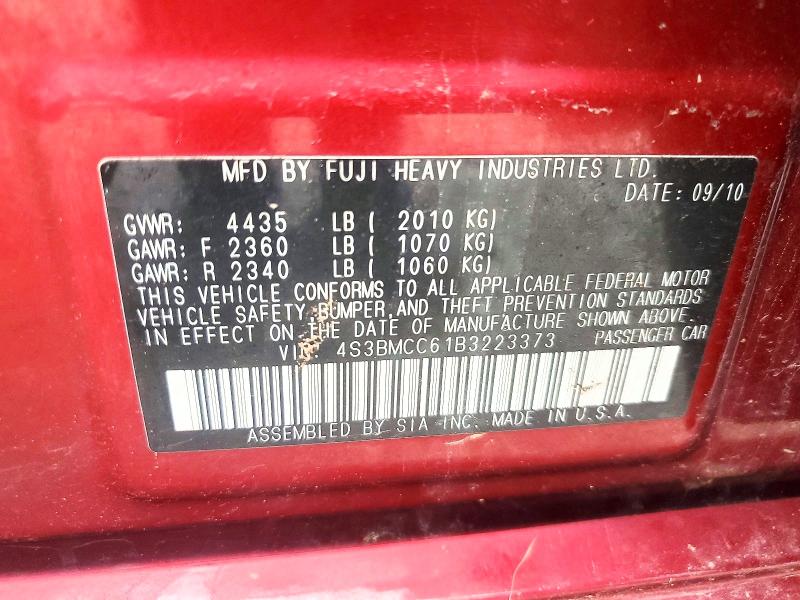 Aukcja sprzedaży 2011 Subaru Legacy, vin: 4S3BMCC61B3223373, numer aukcji: 51471166