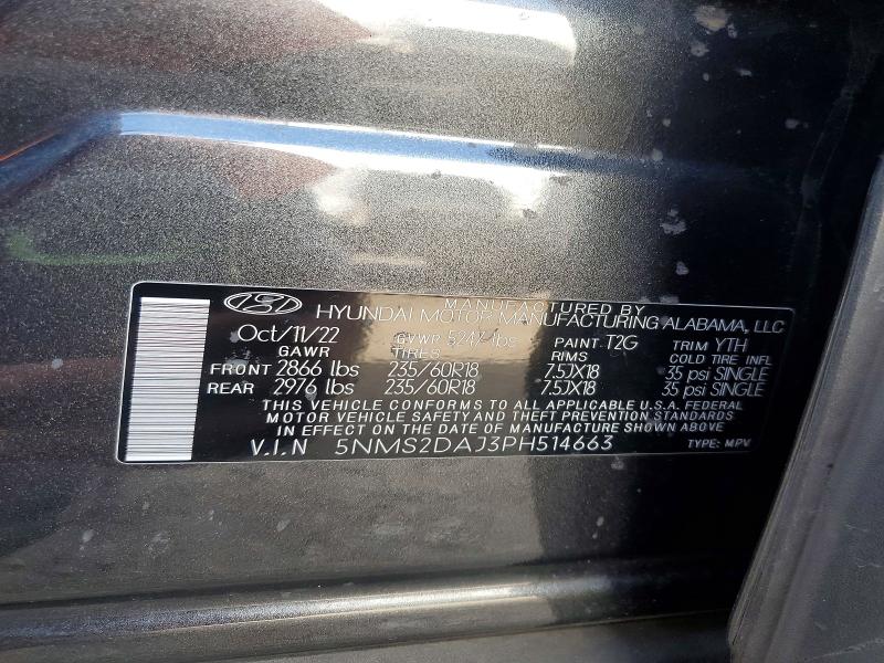 Продажа на аукционе авто 2023 Hyundai Santa Fe, vin: 5NMS2DAJ3PH514663, номер лота: 51233356