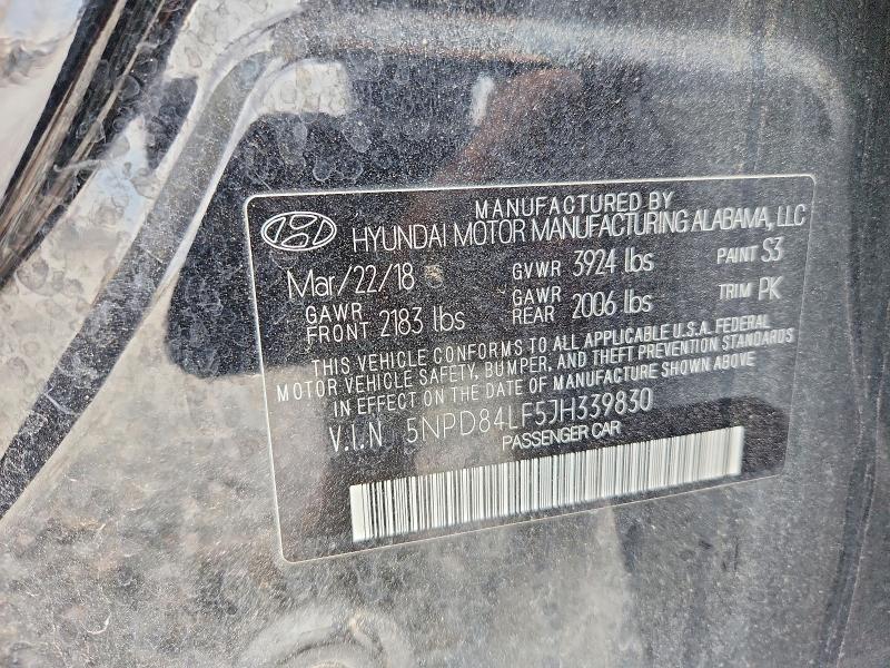 2018 Hyundai Elantra მანქანა იყიდება აუქციონზე, vin: 5NPD84LF5JH339830, აუქციონის ნომერი: 48852696