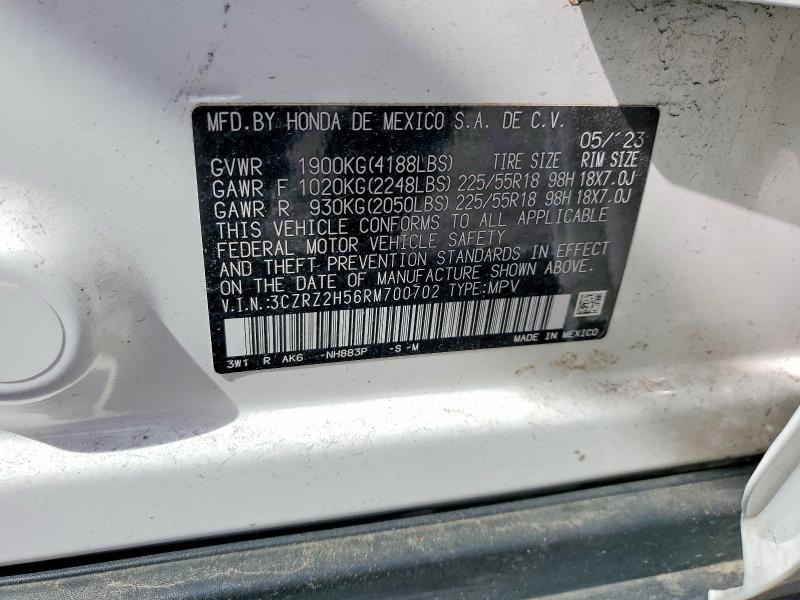 2024 Honda Hr-v მანქანა იყიდება აუქციონზე, vin: 3CZRZ2H56RM700702, აუქციონის ნომერი: 50603656