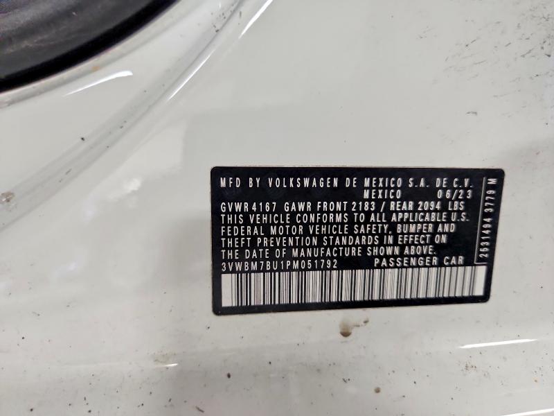 Aukcja sprzedaży 2023 Volkswagen Jetta, vin: 3VWBM7BU1PM051792, numer aukcji: 50381086