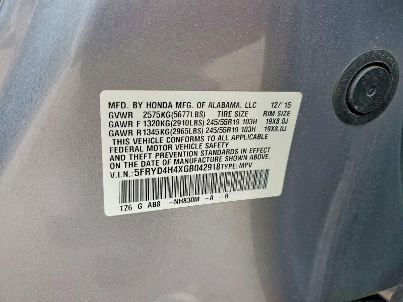 Продаж на аукціоні авто 2016 Acura Mdx, vin: 5FRYD4H4XGB042918, номер лоту: 47419916