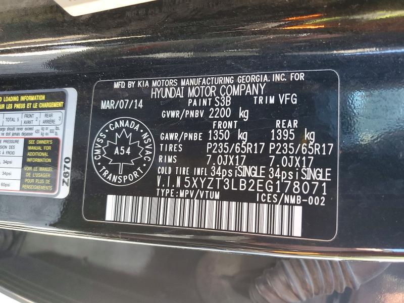 49074326 :رقم المزاد ، 5XYZT3LB2EG178071 vin ، 2014 Hyundai Santa Fe Sport مزاد بيع