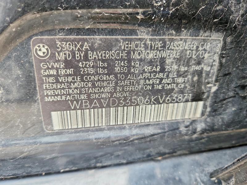 51565006 :رقم المزاد ، WBAVD33506KV63871 vin ، 2006 Bmw 330 مزاد بيع