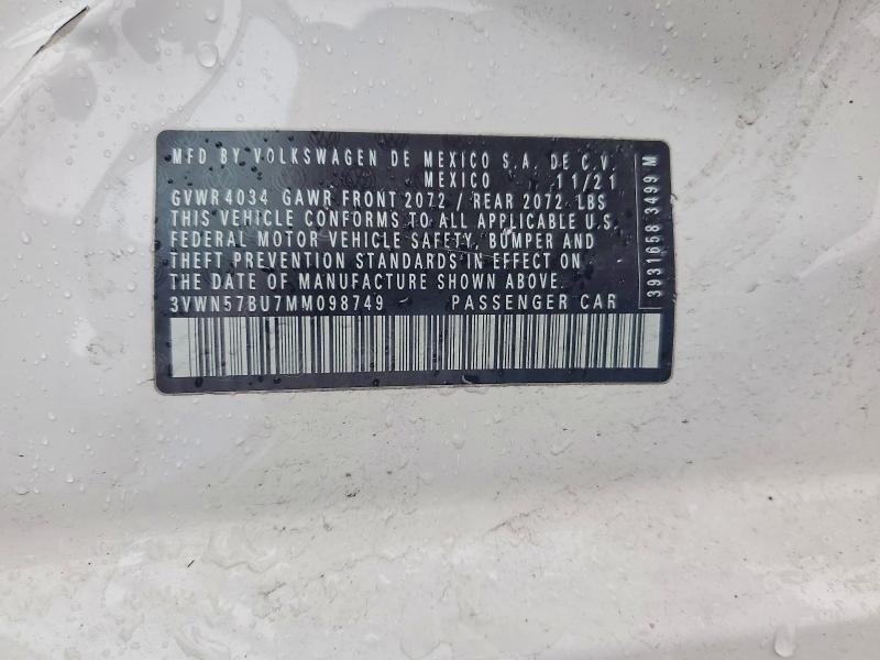 Продаж на аукціоні авто 2021 Volkswagen Jetta, vin: 3VWN57BU7MM098749, номер лоту: 48260726