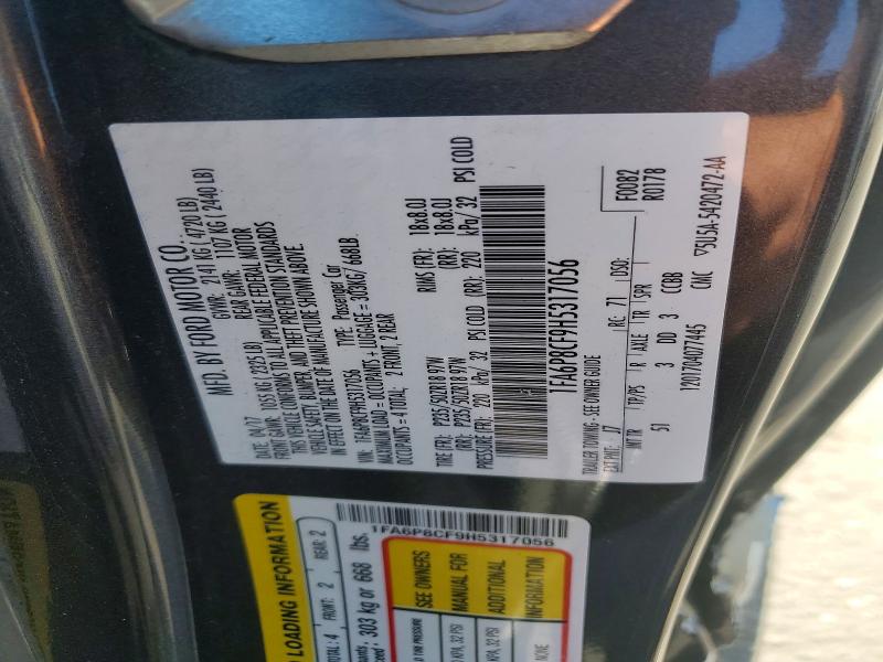 Продаж на аукціоні авто 2017 Ford Mustang, vin: 1FA6P8CF9H5317056, номер лоту: 50984116