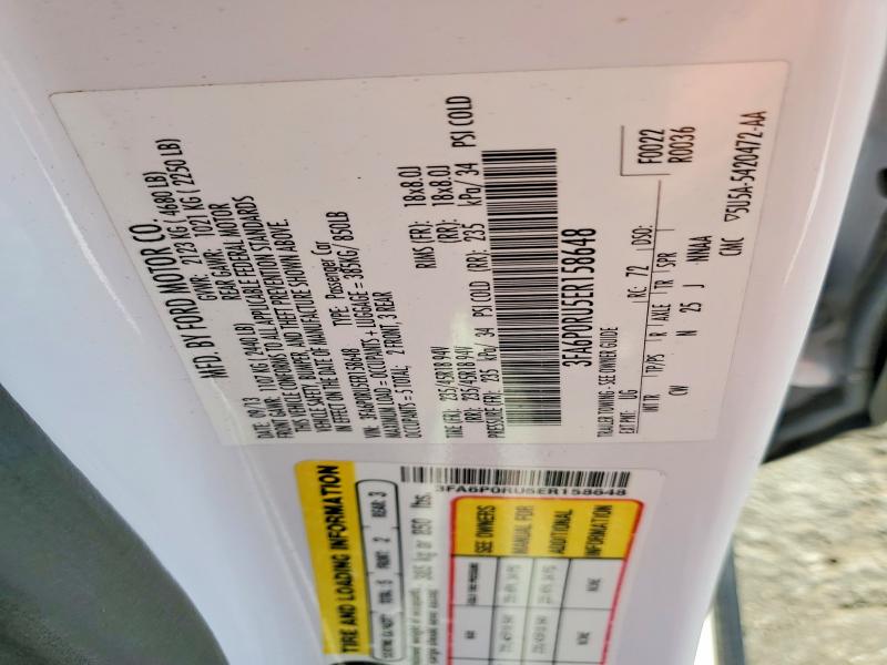 2014 Ford Fusion მანქანა იყიდება აუქციონზე, vin: 3FA6P0RU5ER158648, აუქციონის ნომერი: 50365296