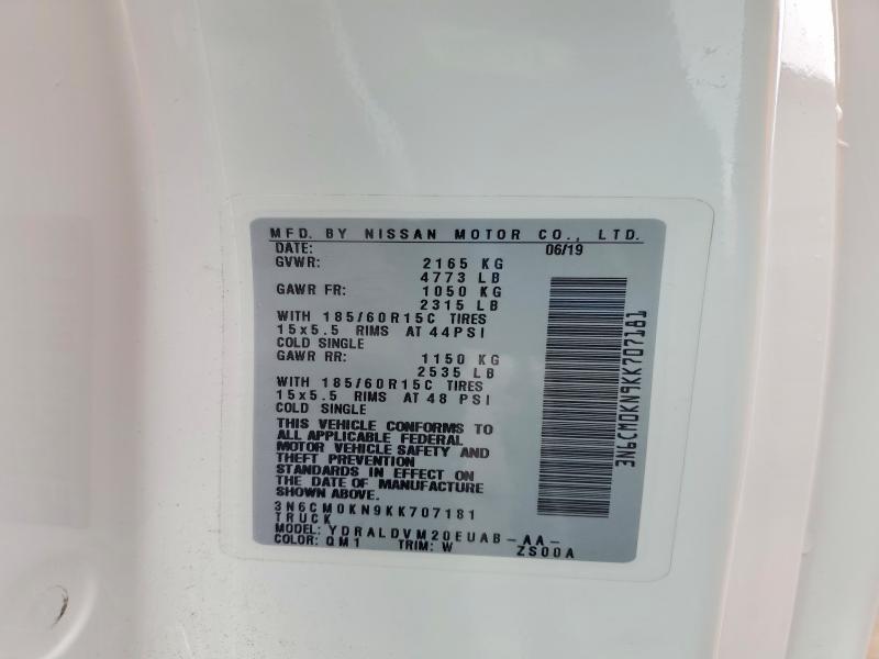 2019 Nissan Nv200 მანქანა იყიდება აუქციონზე, vin: 3N6CM0KN9KK707181, აუქციონის ნომერი: 48286886
