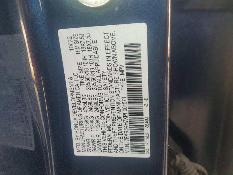51433686 :رقم المزاد ، 7FARS4H7XPE001571 vin ، 2023 Honda Cr-v مزاد بيع