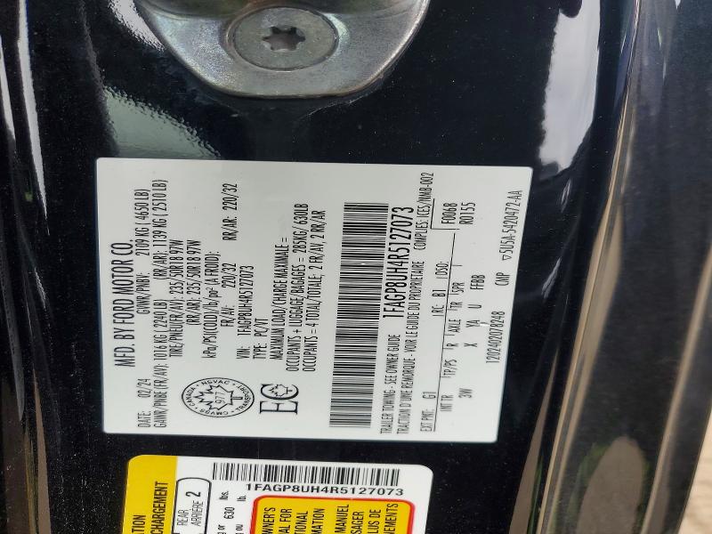 2024 Ford Mustang მანქანა იყიდება აუქციონზე, vin: 1FAGP8UH4R5127073, აუქციონის ნომერი: 50956846