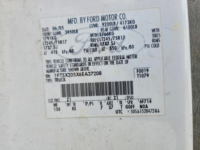 Aukcja sprzedaży 2006 Ford F250, vin: 1FTSX205X6EA37208, numer aukcji: 48911076