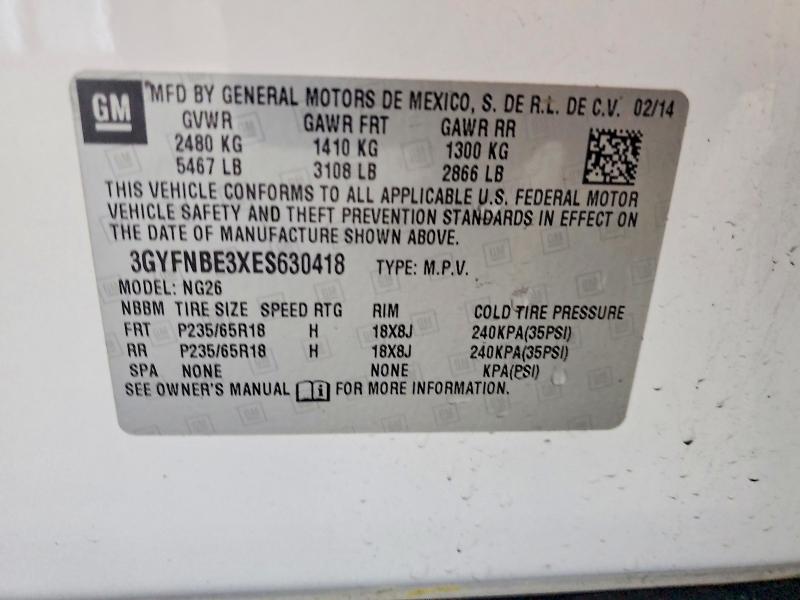 Продажа на аукционе авто 2014 Cadillac Srx, vin: 3GYFNBE3XES630418, номер лота: 49965916