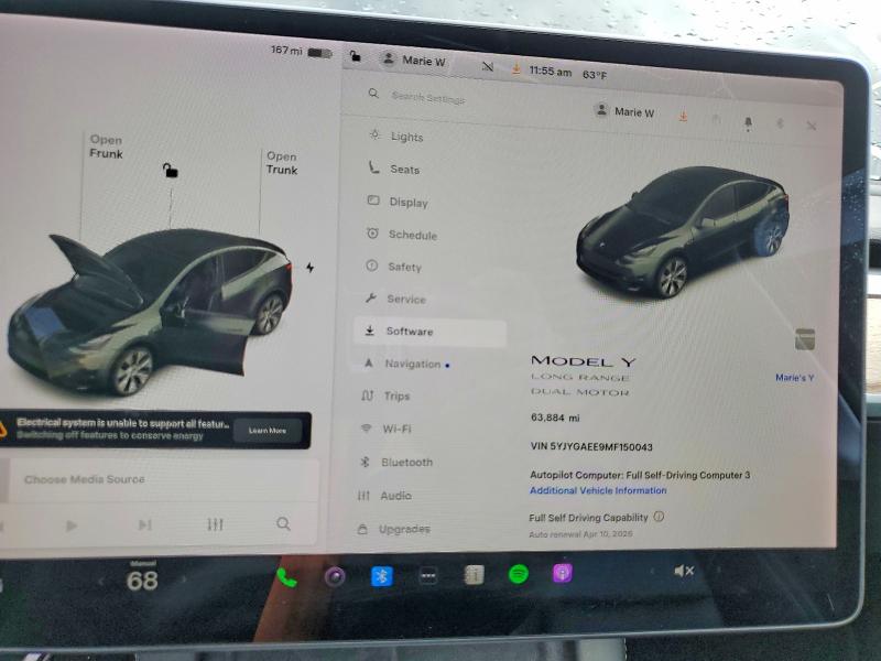 Aukcja sprzedaży 2021 Tesla Model Y, vin: 5YJYGAEE9MF150043, numer aukcji: 46535826