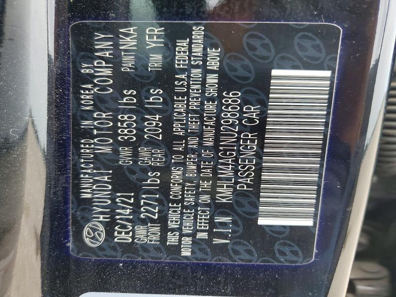Aukcja sprzedaży 2022 Hyundai Elantra, vin: KMHLM4AG1NU298686, numer aukcji: 51034756