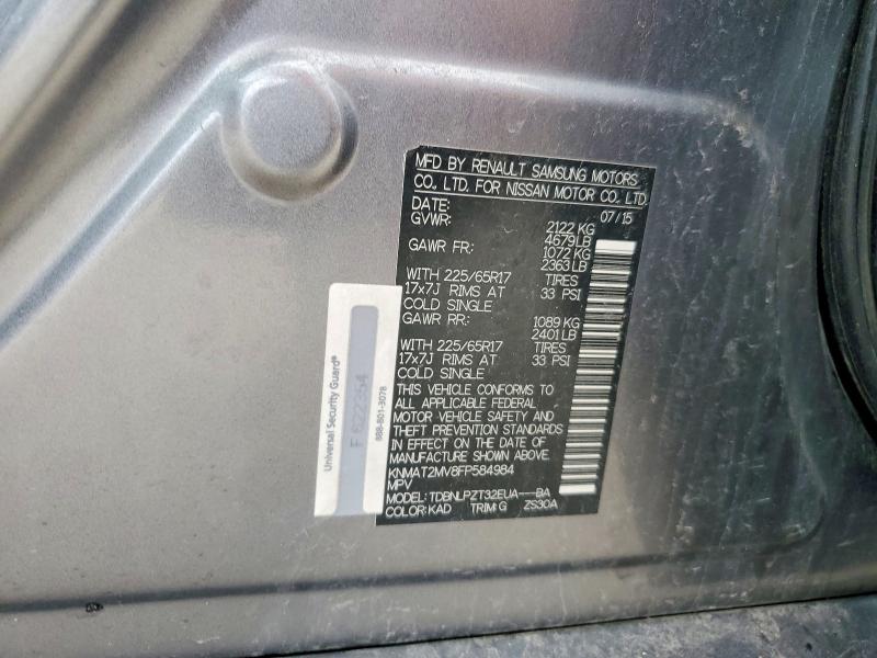 Продаж на аукціоні авто 2015 Nissan Rogue, vin: KNMAT2MV8FP584984, номер лоту: 50113356